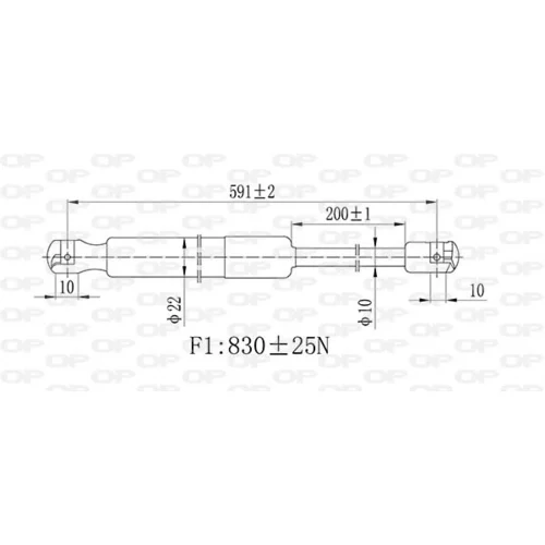 Pneumatická pružina, Batožinový/nákladný priestor GSR6513.00 (OPEN PARTS) - obr. 1