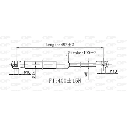 Pneumatická pružina, Batožinový/nákladný priestor GSR6542.00 (OPEN PARTS) - obr. 1