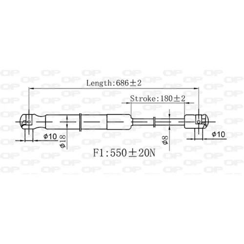 Pneumatická pružina, Batožinový/nákladný priestor GSR6545.00 (OPEN PARTS) - obr. 1