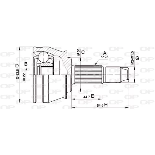 Sada kĺbov hnacieho hriadeľa CVJ5302.10 (OPEN PARTS)