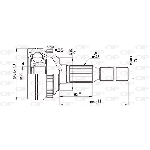 Sada kĺbov hnacieho hriadeľa OPEN PARTS CVJ5432.10
