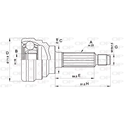 Sada kĺbov hnacieho hriadeľa OPEN PARTS CVJ5490.10