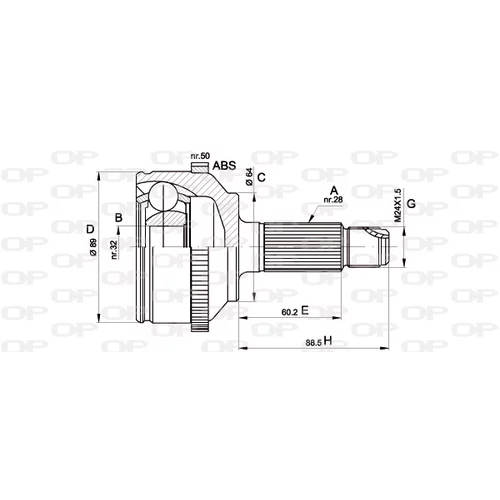 Sada kĺbov hnacieho hriadeľa OPEN PARTS CVJ5509.10