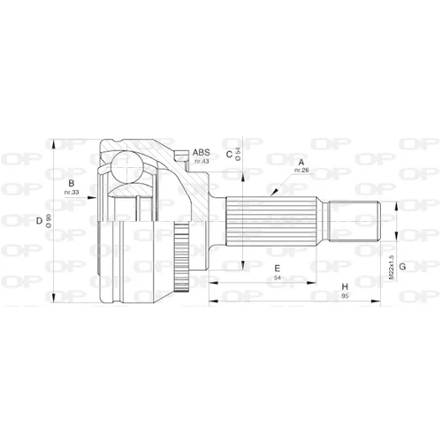 Sada kĺbov hnacieho hriadeľa OPEN PARTS CVJ5600.10