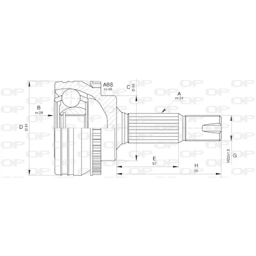 Sada kĺbov hnacieho hriadeľa OPEN PARTS CVJ5649.10