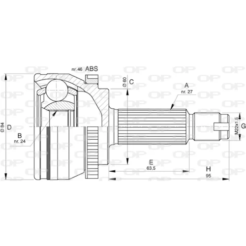 Sada kĺbov hnacieho hriadeľa OPEN PARTS CVJ5777.10