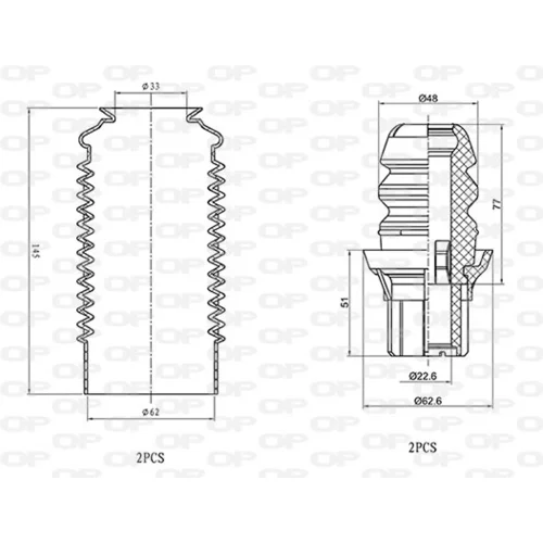 Ochranná sada tlmiča proti prachu OPEN PARTS DCK5008.04