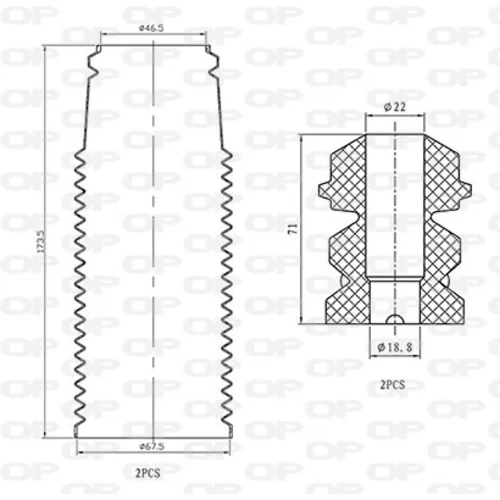 Ochranná sada tlmiča proti prachu OPEN PARTS DCK5028.04