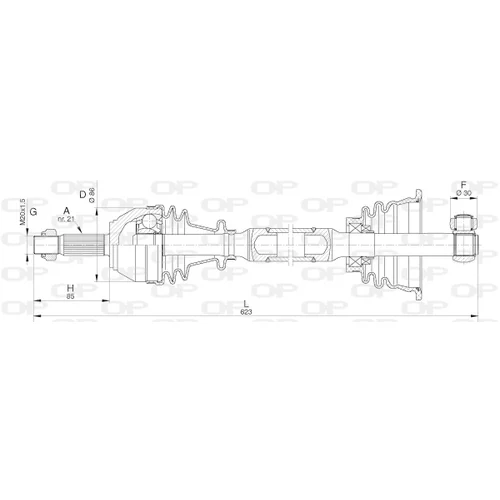 Hnací hriadeľ OPEN PARTS DRS6016.00