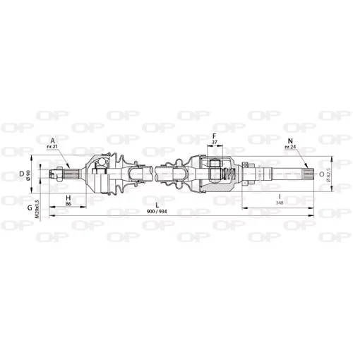 Hnací hriadeľ OPEN PARTS DRS6124.00