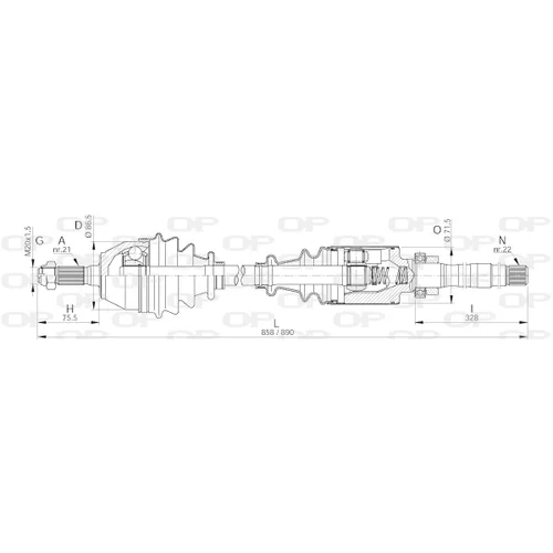 Hnací hriadeľ OPEN PARTS DRS6146.00