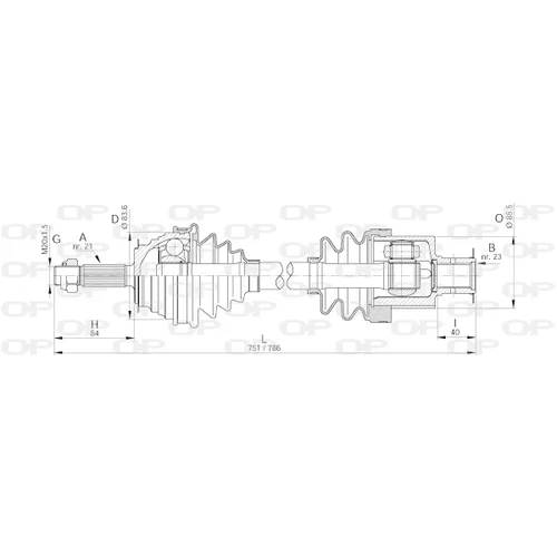 Hnací hriadeľ OPEN PARTS DRS6172.00