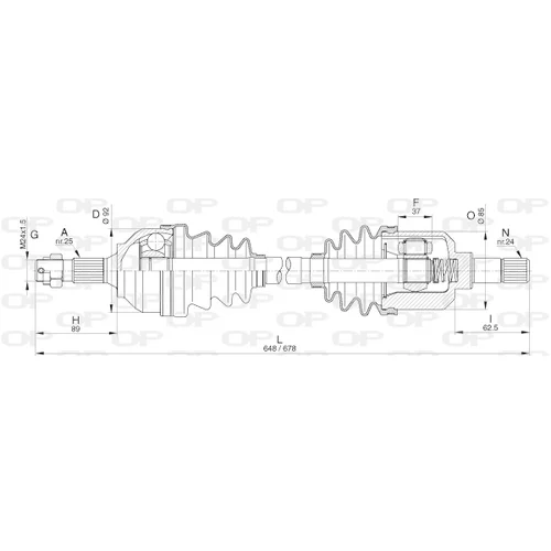 Hnací hriadeľ OPEN PARTS DRS6293.00