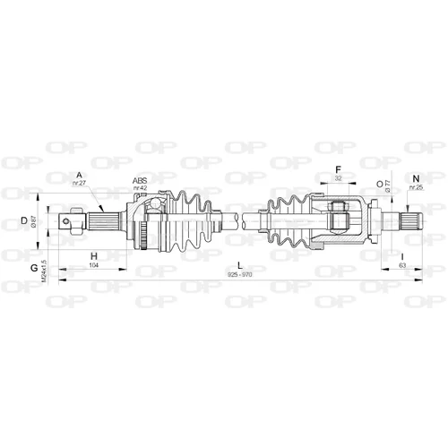 Hnací hriadeľ OPEN PARTS DRS6326.00