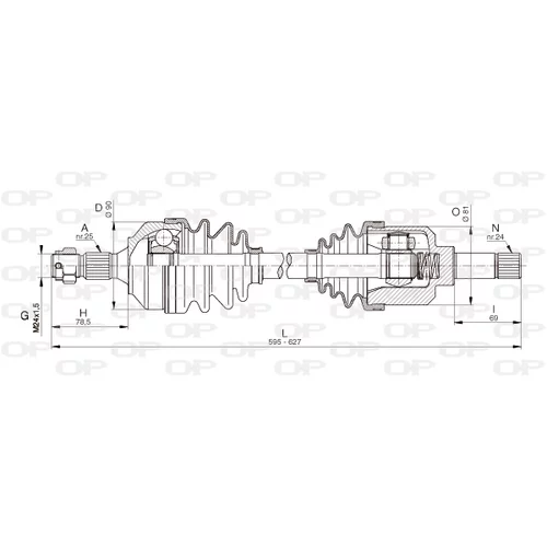 Hnací hriadeľ OPEN PARTS DRS6334.00