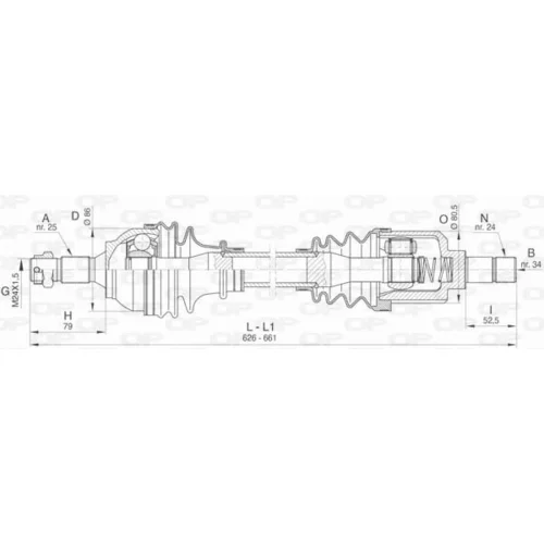 Hnací hriadeľ OPEN PARTS DRS6438.00