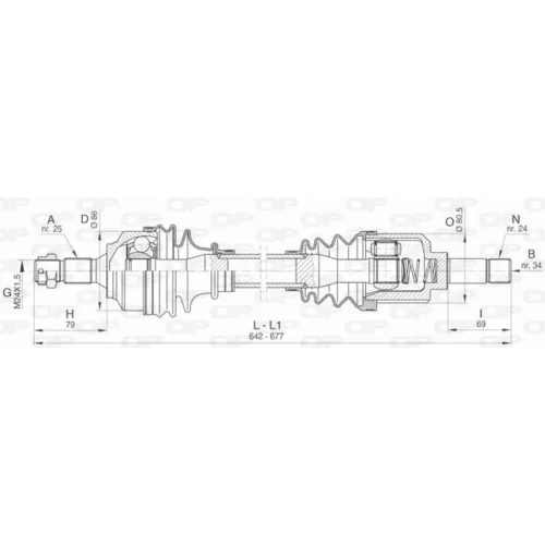 Hnací hriadeľ OPEN PARTS DRS6454.00