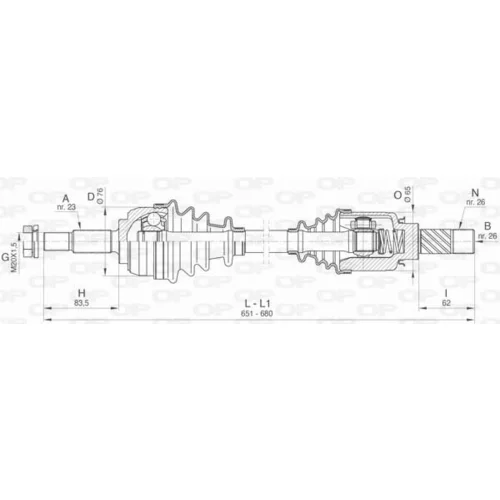 Hnací hriadeľ OPEN PARTS DRS6465.00