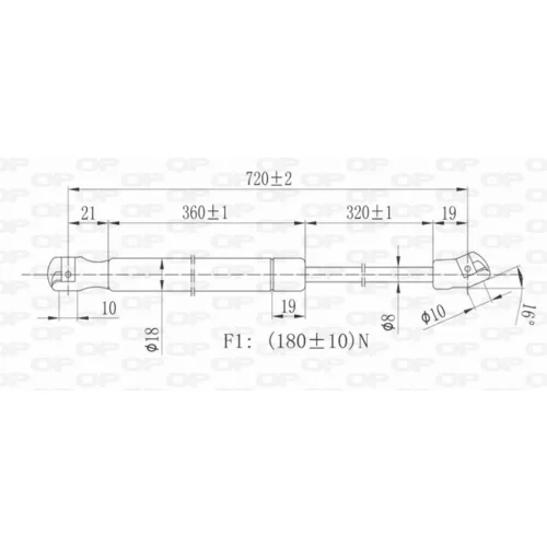 Plynová vzpera, kapota motora GSR6045.00 (OPEN PARTS)