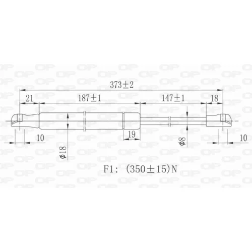 Plynová vzpera, kapota motora GSR6072.00 (OPEN PARTS)