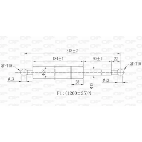 Pneumatická pružina, Batožinový/nákladný priestor GSR6177.00 (OPEN PARTS) - obr. 1