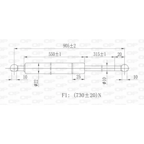 Pneumatická pružina, Batožinový/nákladný priestor GSR6239.00 (OPEN PARTS) - obr. 1