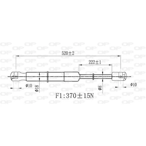 Pneumatická pružina, Batožinový/nákladný priestor GSR6441.00 (OPEN PARTS) - obr. 1