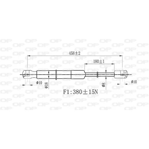 Pneumatická pružina, Batožinový/nákladný priestor GSR6498.00 (OPEN PARTS) - obr. 1