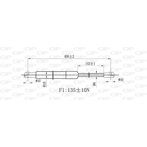 Pneumatická pružina, Batožinový/nákladný priestor GSR6518.00 (OPEN PARTS) - obr. 1