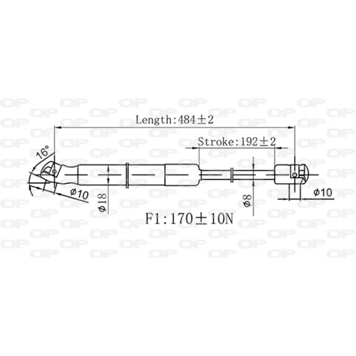 Plynová vzpera, kapota motora OPEN PARTS GSR6562.00
