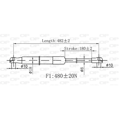 Pneumatická pružina, Batožinový/nákladný priestor GSR6563.00 (OPEN PARTS) - obr. 1