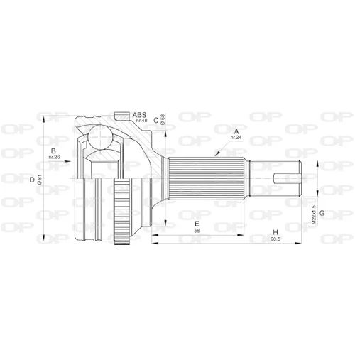 Sada kĺbov hnacieho hriadeľa OPEN PARTS CVJ5533.10