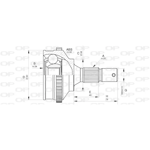 Sada kĺbov hnacieho hriadeľa OPEN PARTS CVJ5625.10