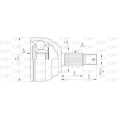 Sada kĺbov hnacieho hriadeľa CVJ5639.10 (OPEN PARTS)