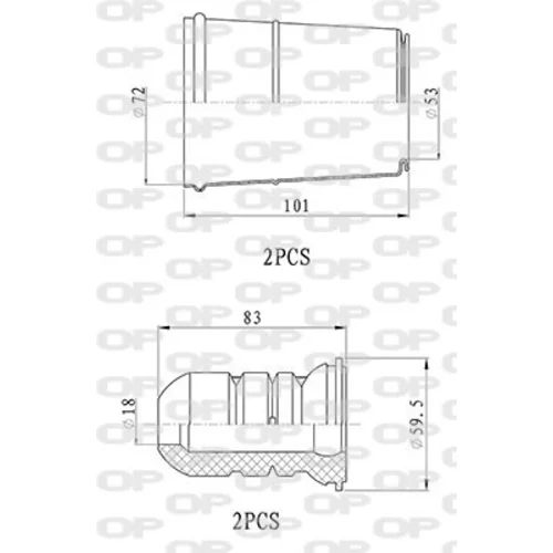 Ochranná sada tlmiča proti prachu OPEN PARTS DCK5074.04