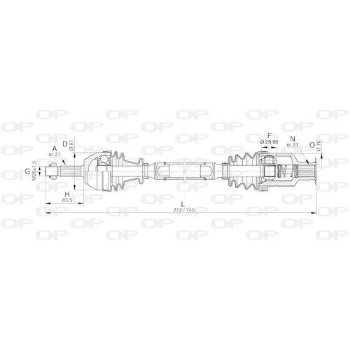 Hnací hriadeľ OPEN PARTS DRS6065.00