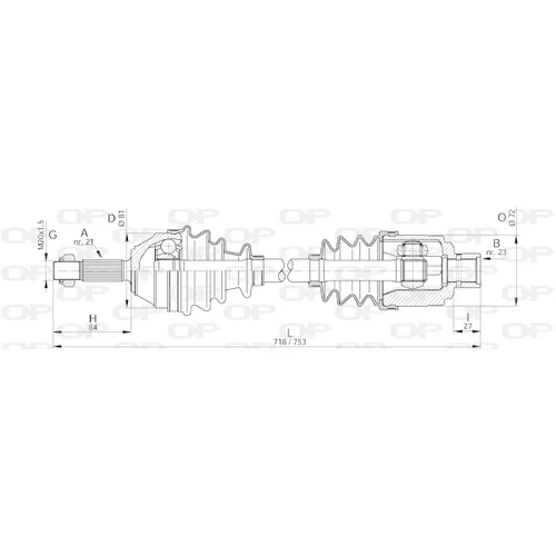 Hnací hriadeľ OPEN PARTS DRS6071.00