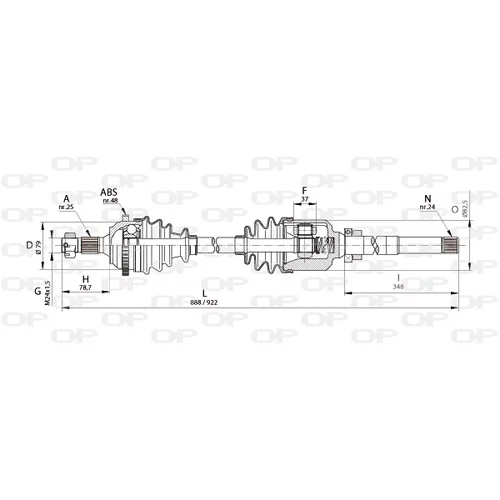 Hnací hriadeľ OPEN PARTS DRS6130.00