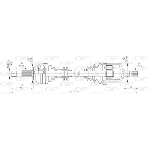Hnací hriadeľ OPEN PARTS DRS6141.00