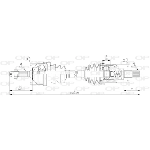 Hnací hriadeľ OPEN PARTS DRS6181.00
