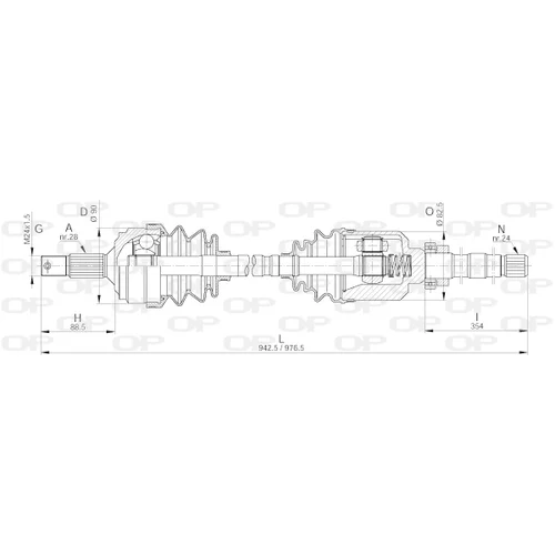 Hnací hriadeľ OPEN PARTS DRS6249.00