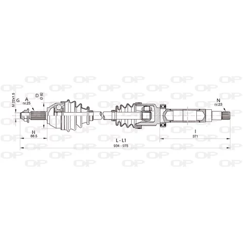 Hnací hriadeľ DRS6322.00 (OPEN PARTS)