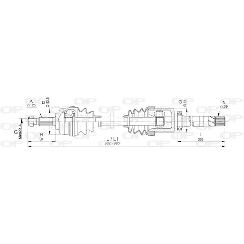 Hnací hriadeľ OPEN PARTS DRS6389.00