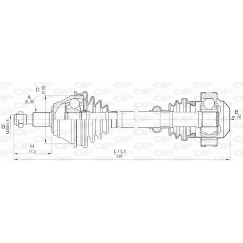 Hnací hriadeľ OPEN PARTS DRS6409.00