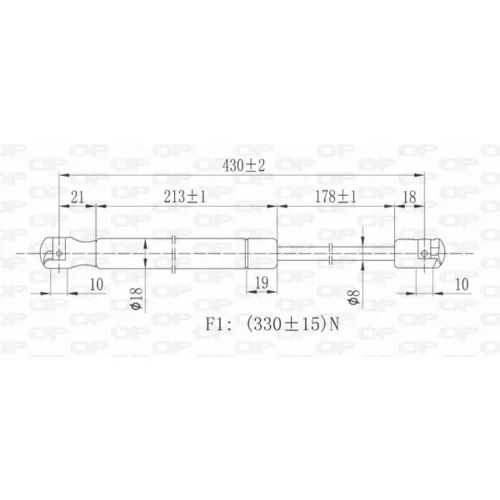 Pneumatická pružina, Batožinový/nákladný priestor GSR6021.00 (OPEN PARTS) - obr. 1