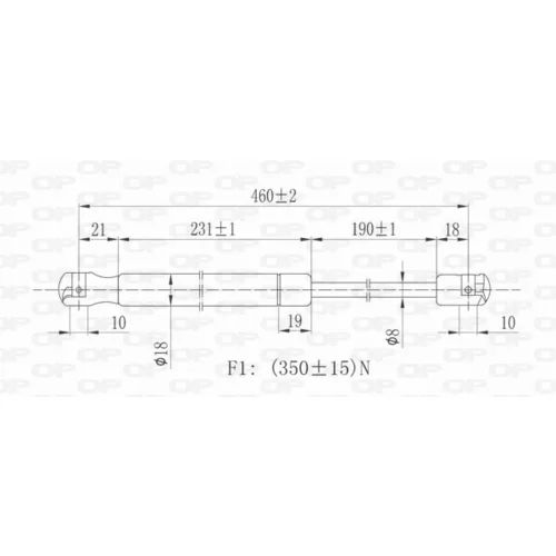 Pneumatická pružina, Batožinový/nákladný priestor GSR6040.00 (OPEN PARTS) - obr. 1
