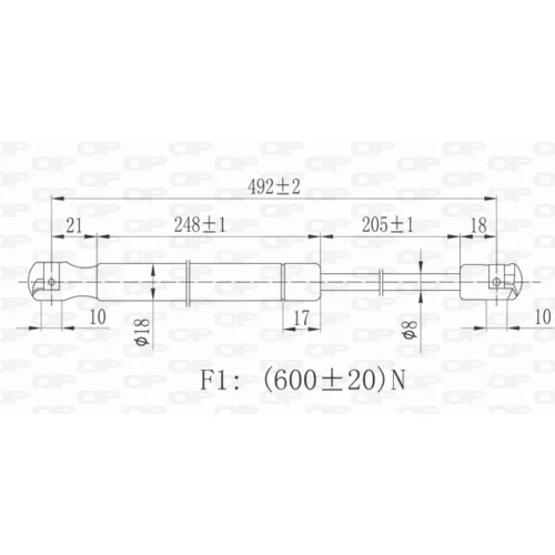 Pneumatická pružina, Batožinový/nákladný priestor GSR6053.00 (OPEN PARTS) - obr. 1