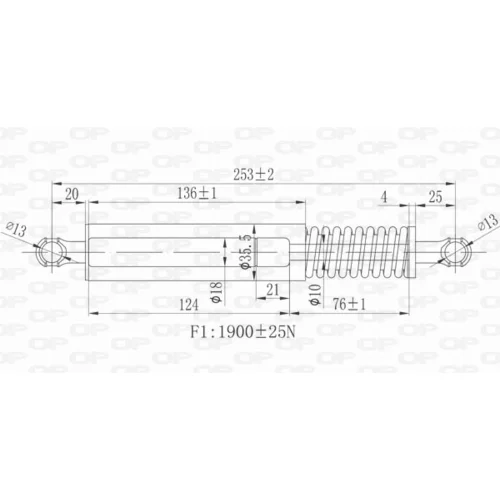 Pneumatická pružina, Batožinový/nákladný priestor GSR6083.00 (OPEN PARTS) - obr. 1