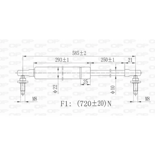 Pneumatická pružina, Batožinový/nákladný priestor GSR6088.00 (OPEN PARTS) - obr. 1
