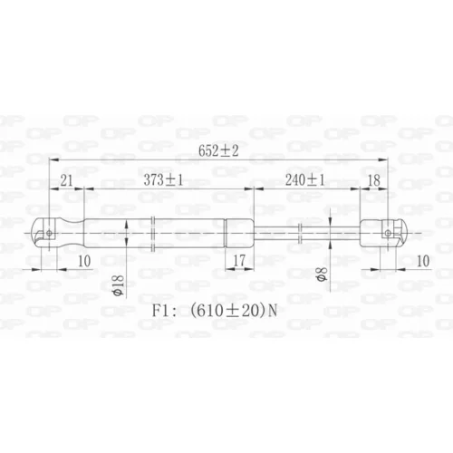 Pneumatická pružina, Batožinový/nákladný priestor GSR6089.00 (OPEN PARTS) - obr. 1